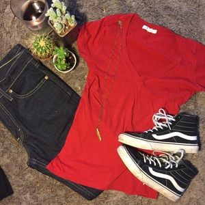 Red V-Neck T-shirt